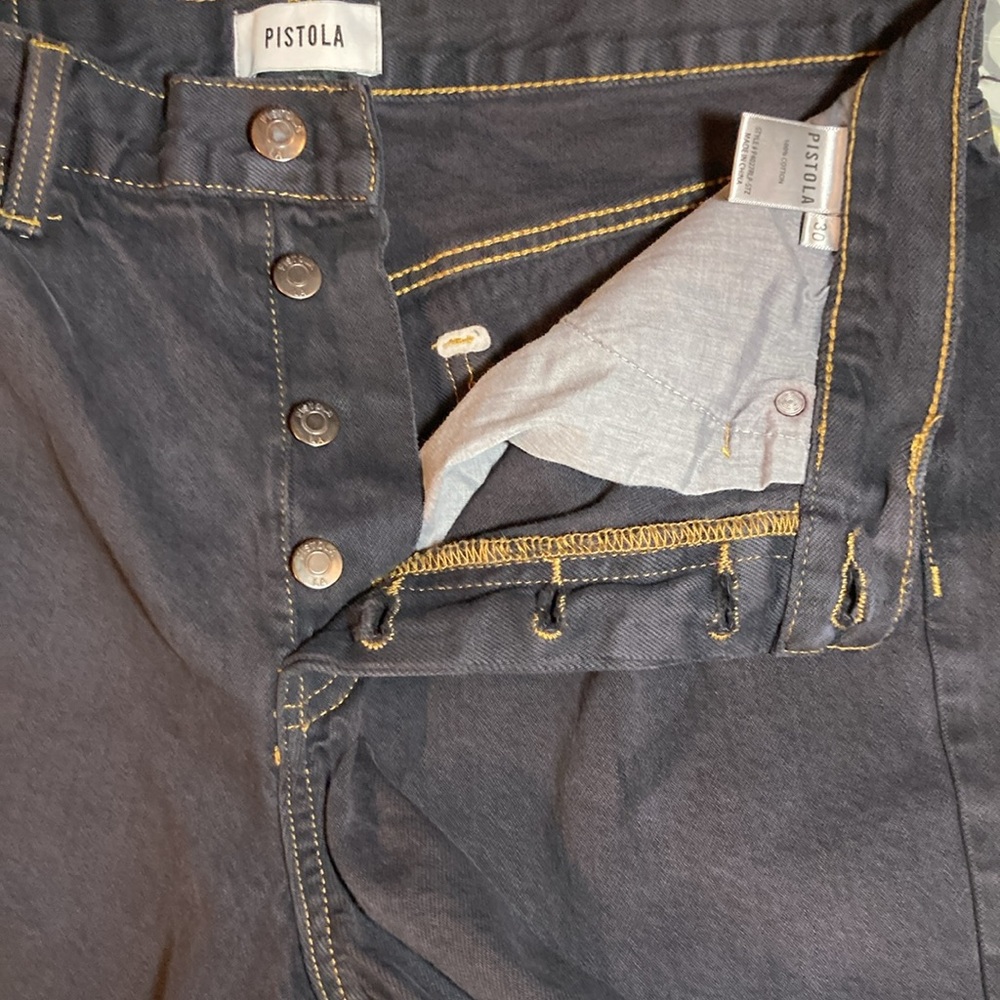 Pistola Black Raw Hem Button Fly Shorts Size 30 High Rise - Picture 9 of 14